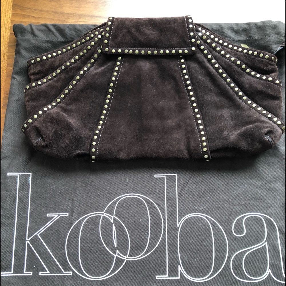 Beautiful Kooba Josephine Studded Suede Clutch 🤎